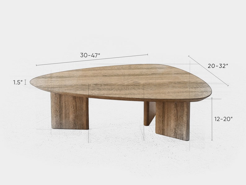 Aesthetic Coffee Table Unique coffee table Wood coffee table Solid oak coffee table Living room coffee table Scandi coffee table image 9