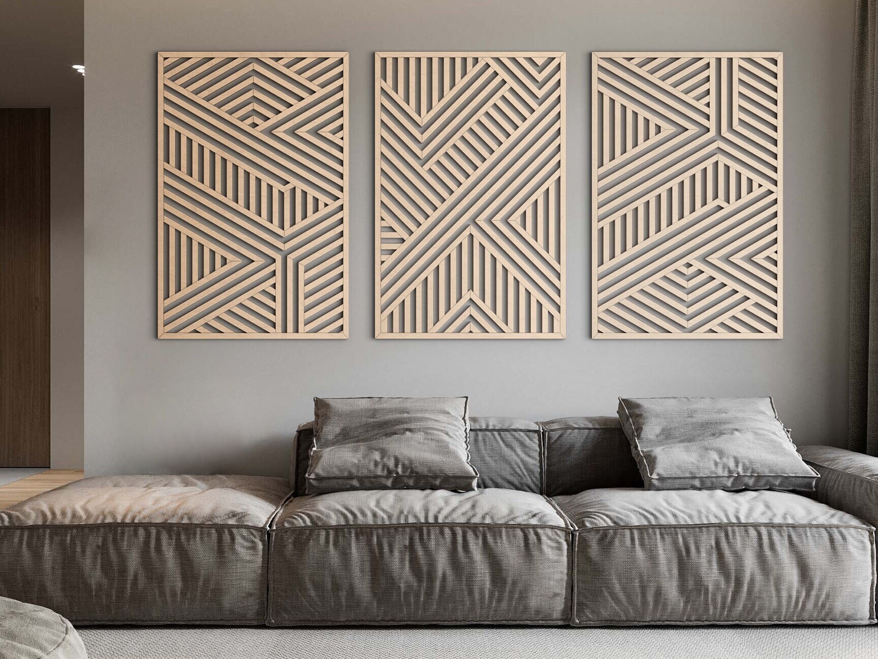 Wood Wall Art Set Modern Wood Wall Art Reclaimed Wooden - Etsy