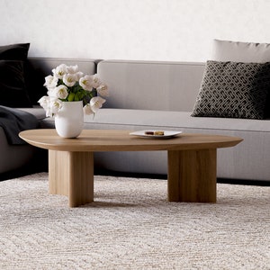 Aesthetic Coffee Table Unique coffee table Wood coffee table Solid oak coffee table Living room coffee table Scandi coffee table image 5