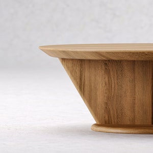 Modern coffee table Round Coffee Table Unique coffee table Wood coffee table Minimalist oak table Japandi coffee table image 9