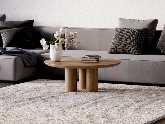Round Coffee Table - Modern coffee table - Wood coffee table - Unique oak table - Original coffee table - Scandi coffee table