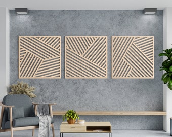 Wood Wall Art Geometric | Modern Wood wall art | Abstract Wall Panels | Minimalist wood art | Wood wall decor | Living room decor