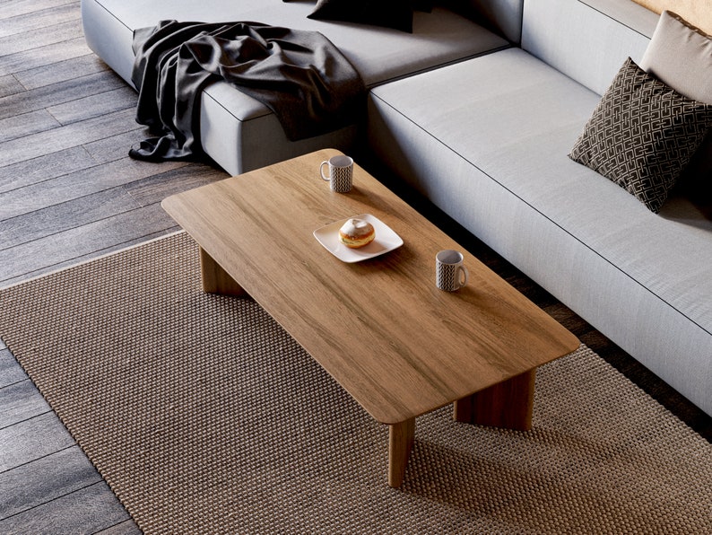 Modern Coffee Table Minimalist coffee table Wooden coffee table Unique coffee table Scandi coffee table Oak wood coffee table image 5