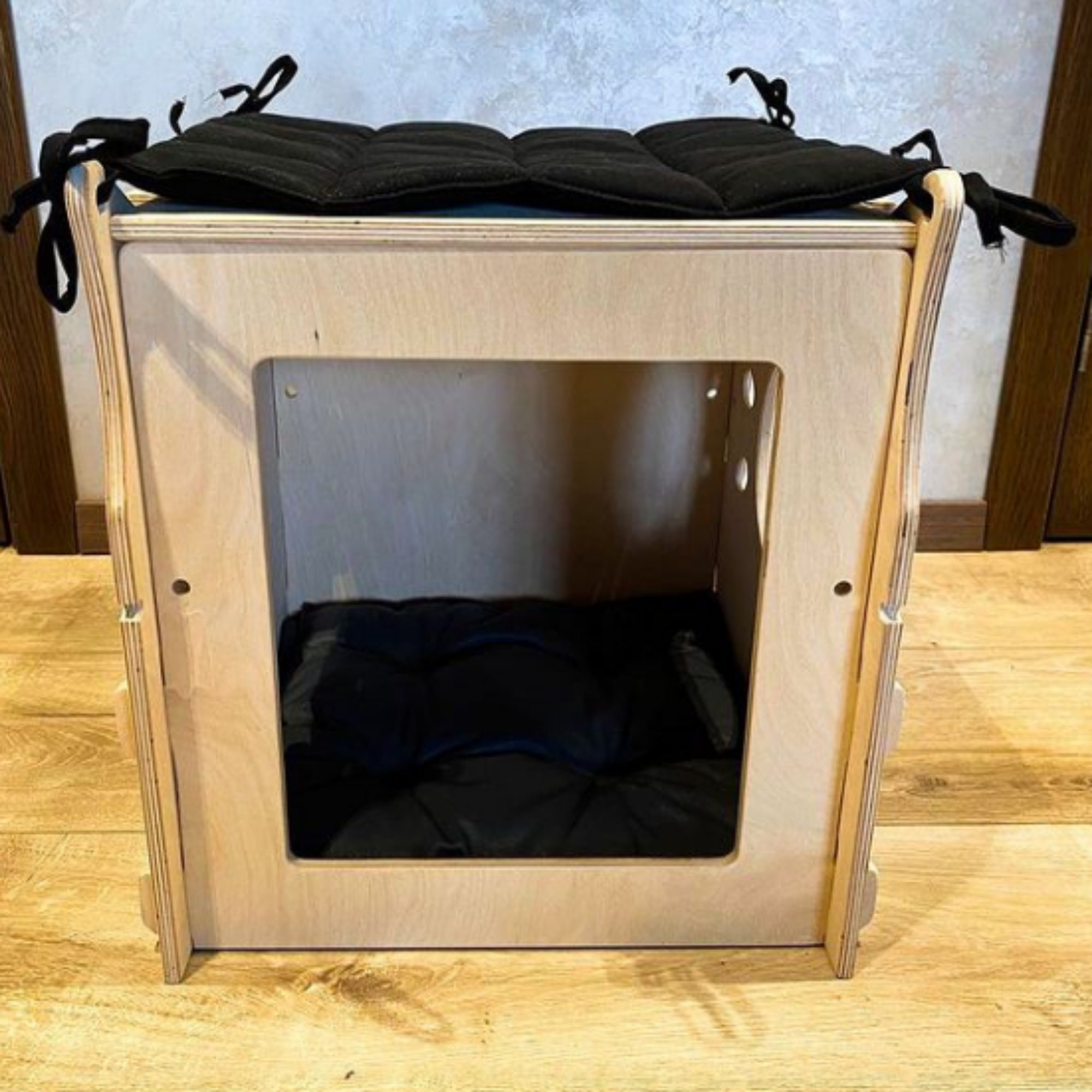 Wooden Dog Crate Coffee Table Custom Colors and Pet Pillow Etsy