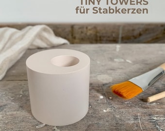 Kerzenständer für Stabkerzen aus Porzellangips / minimalistische Design Kerzenhalter in creme