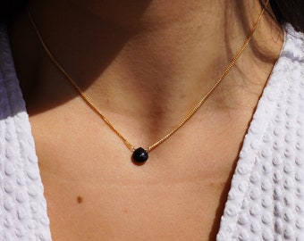 black onyx necklace gold