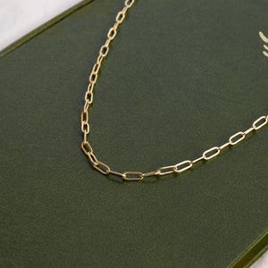 14k Gold Filled Paperclip Chain Necklace: Minimalist Layering Choker