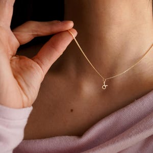 Delikatny naszyjnik zodiakalny, maleńki wisiorek zodiakalny na złotym łańcuszku, zawieszka z Rybami prezent dla kobiet, mały naszyjnik z Bykiem, prezent astrologiczny dla niej