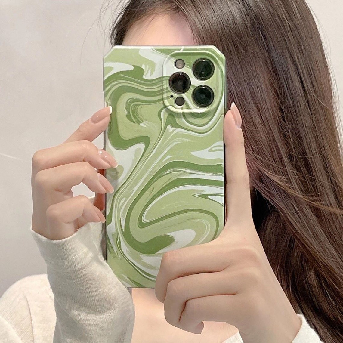 Simple green phone case suitable for iPhoneX/11PROMAX Apple Etsy