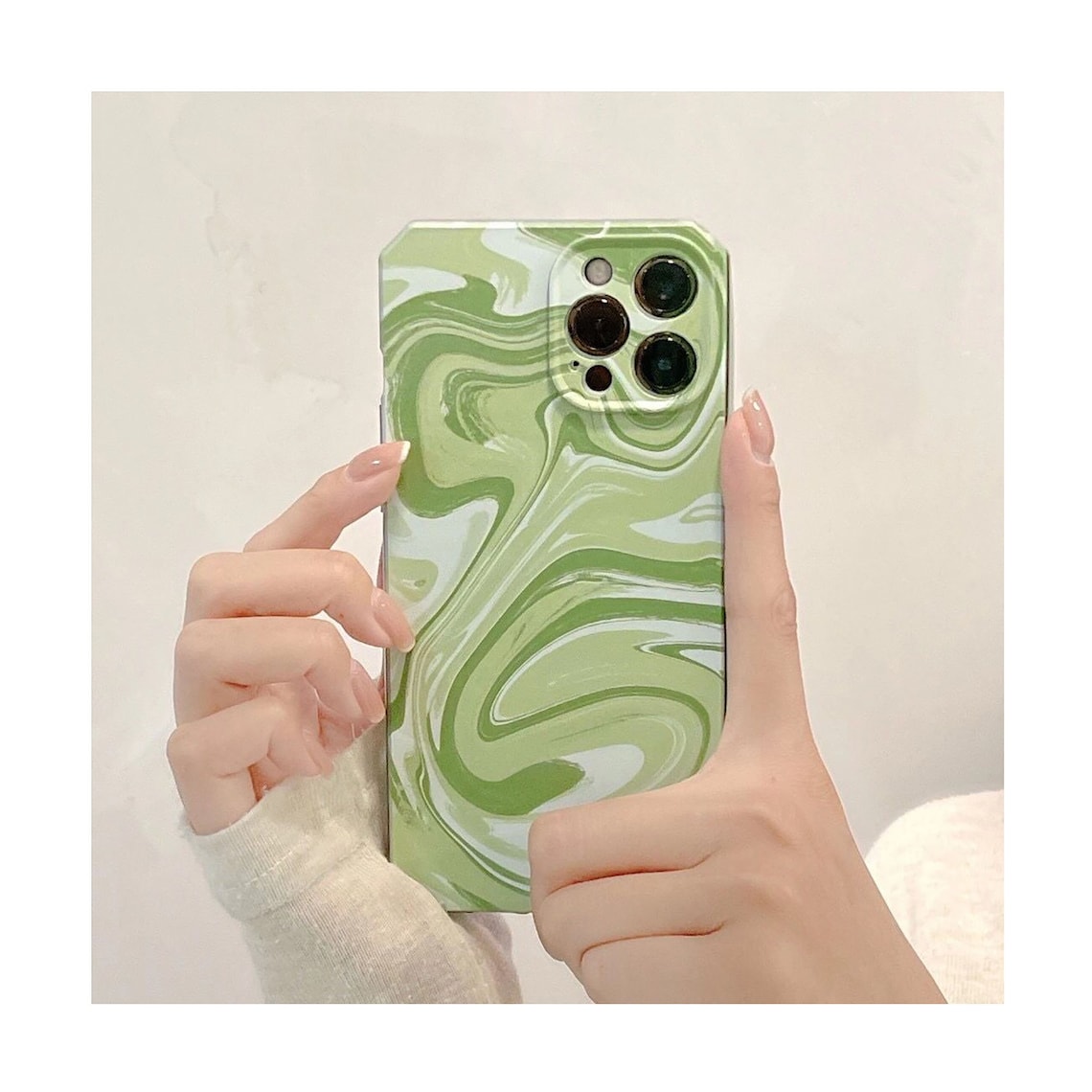Simple green phone case suitable for iPhoneX/11PROMAX Apple Etsy