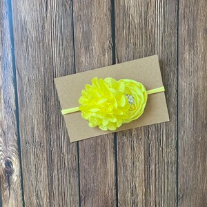 Yellow headband bow, baby girl headband bow, headbands, bows