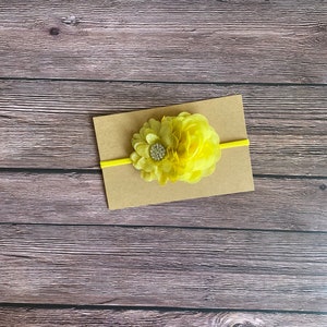 Sparkly Yellow headband, baby headband, girl headband, yellow bow, baby girl bow, headbands, bows, Easter headband bow