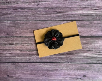 Black headband, baby headband, girl headband, baby girl bow, black bow, headbands, bows, flower headband