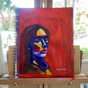 Original, Hand-Painted, Gouache Art - &quot;Rouge&quot;
