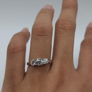 1 Ct Diamond Ring, 14K Gold 3 Stone Diamond Ring, Lab Grown Diamond Ring