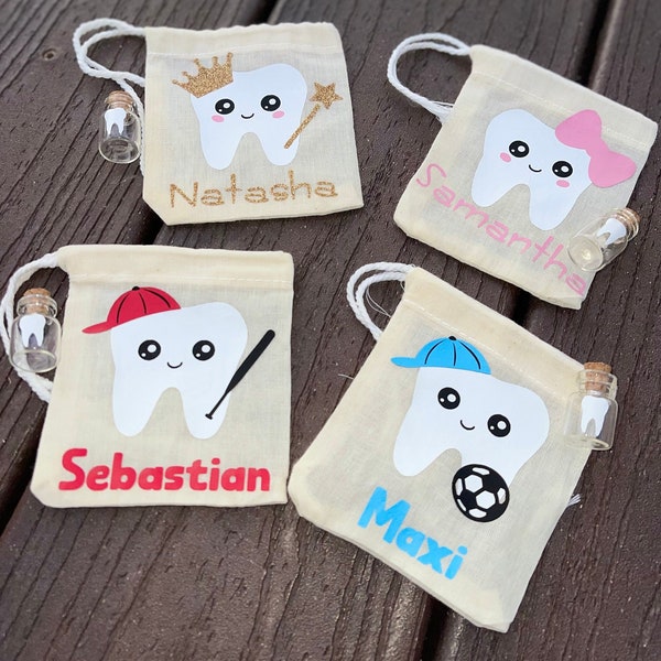 Personalized Tooth Fairy Bag/ Tooth Fairy Keepsake/ Tooth Pouch Fairy/ Tooth Fairy Sack/ Tooth Fairy Bag/ Gift For Kid/Glass Tooth Container