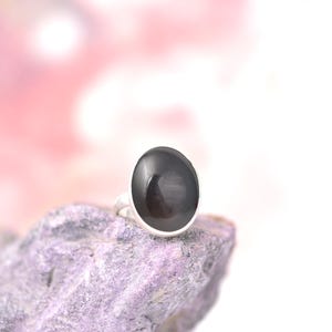 Rainbow Obsidian Sterling Silver Ring: Spiritual Healing Jewelry