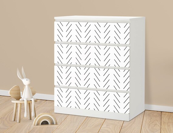 Autocollants Meubles Commode Ikea Malm Boho Style Lignes Etsy
