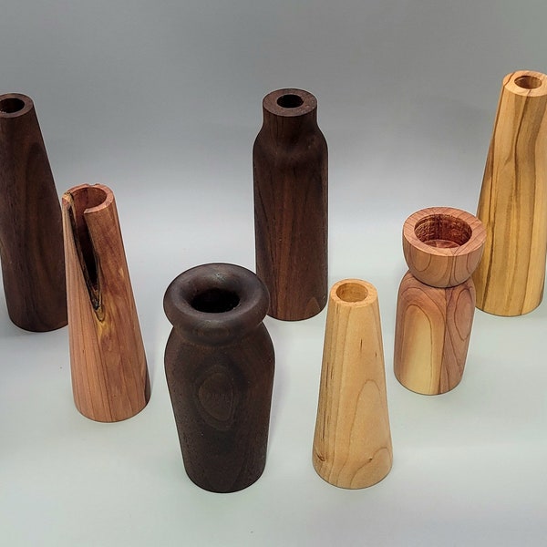 Dry Bud Vase | Dried Flower Display | Wood Vessel | Accent Shelf Decor | Woodturned Decoration | Bookshelf Accent