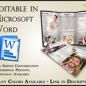 Obituary Template Trifold Brochure Army March - 2 Sizes Included