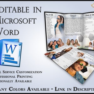 Obituary Template Trifold Brochure Soccer Dreams - 2 Sizes Included