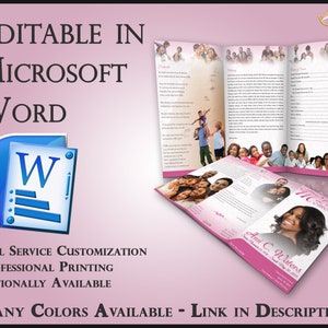 Obituary Template Trifold Brochure Purity - 2 Sizes Included