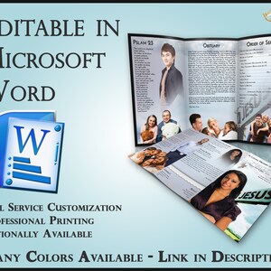 Obituary Template Trifold Brochure Road to Jesus - 2 Sizes Included