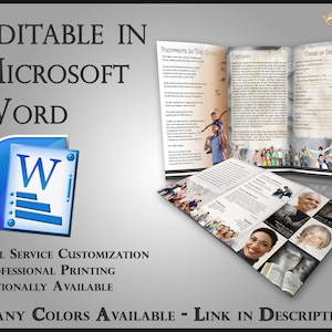 Obituary Template Trifold Brochure Angels All Around - 2 Sizes Included
