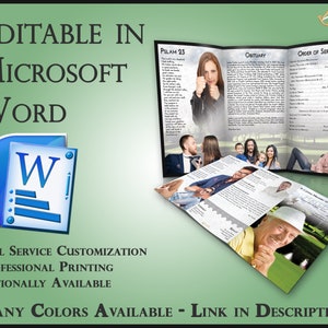 Obituary Template Trifold Brochure Golf Paradise - 2 Sizes Included