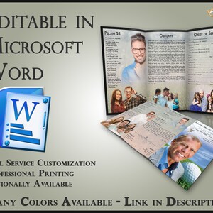 Obituary Template Trifold Brochure Golf Serenity - 2 Sizes Included