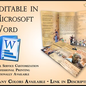 Obituary Template Trifold Brochure Hinduism Faith - 2 Sizes Included