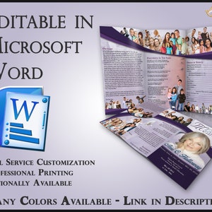 Obituary Template Trifold Brochure Wisdom - 2 Sizes Included