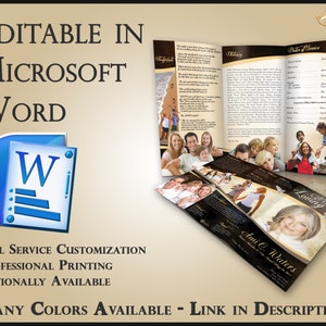 Obituary Template Trifold Brochure Paradise - 2 Sizes Included