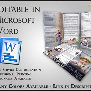 Obituary Template Trifold Brochure Calm Fisherman - 2 Sizes Included