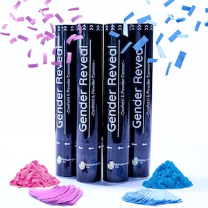 Gender Reveal Cannons - Confetti Powder Poppers - Gender Reveal Ideas - Baby Shower - Gender Reveal Confetti Cannon - Confetti and Powder