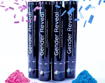 Gender Reveal Cannons - Confetti Powder Poppers - Gender Reveal Ideas - Baby Shower - Gender Reveal Confetti Cannon - Confetti and Powder