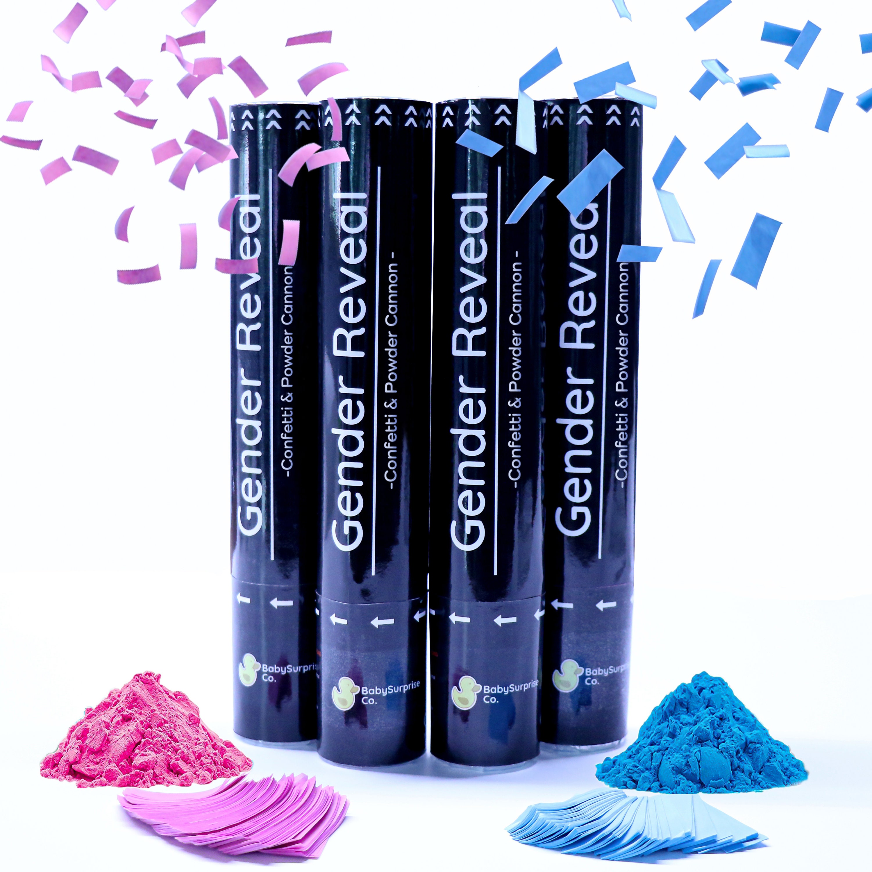 Gender Reveal Powder Cannon Poppers, Blue Smoke Baby Boy for