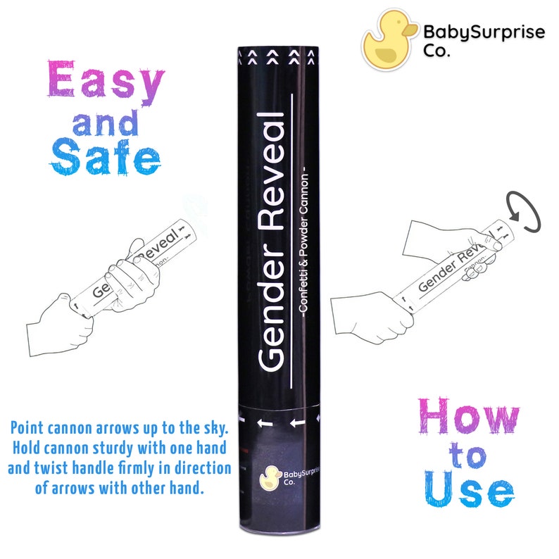 Gender Reveal Cannons Confetti Powder Poppers Gender Etsy