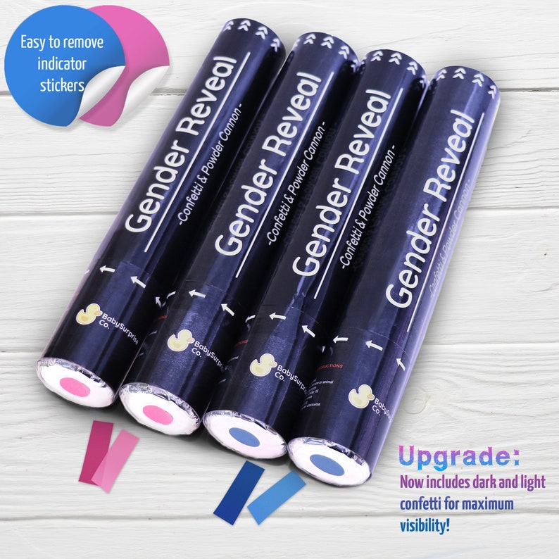 Gender Reveal Cannons Confetti Powder Poppers Gender Etsy