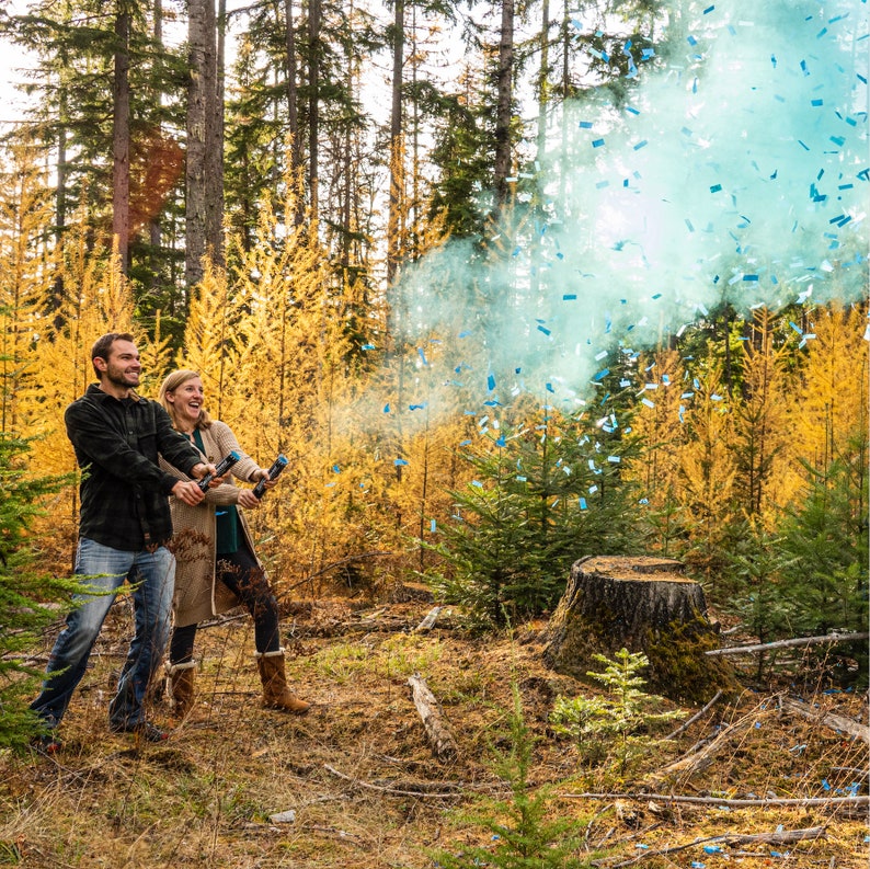 Gender Reveal Cannons Confetti Powder Poppers Gender Etsy