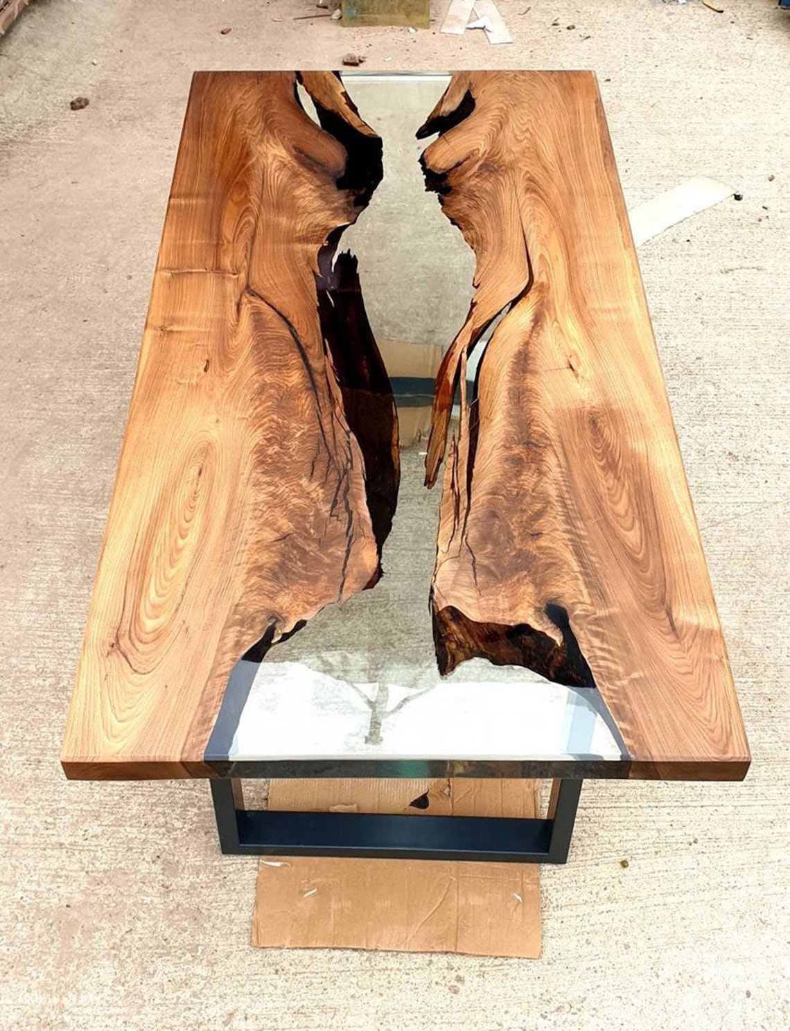 Clear Resin Epoxy Table Live Edge Epoxy Table Custom order Etsy