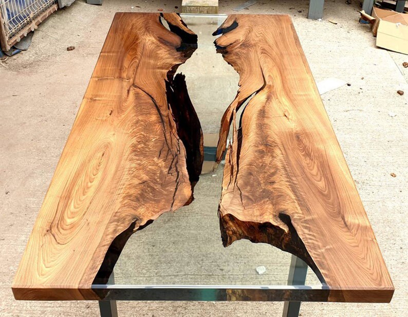 Clear Resin Epoxy Table Live Edge Epoxy Table Custom order Etsy