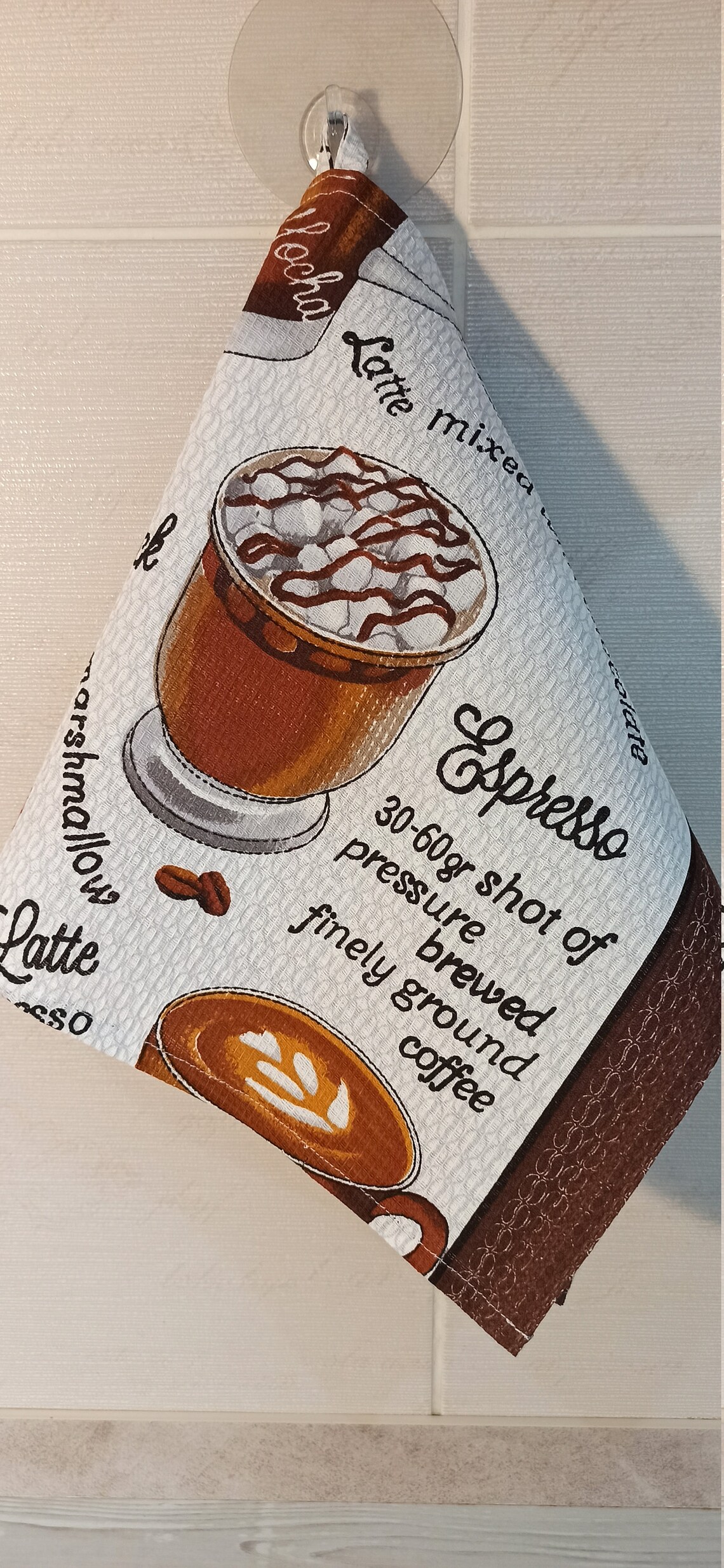 Kitchen towel Hand towel Coffee print Natural towel Etsy