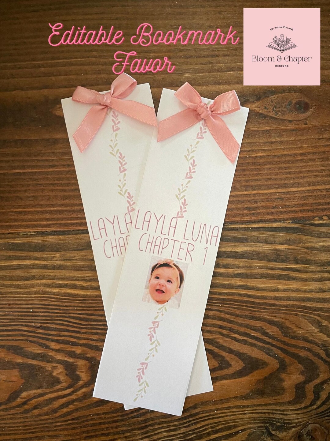 Editable First Chapter Bookmark Favor | Personalized Storybook Birthday ...