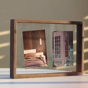 Large Floating Frame, Wenge Picture Frame, Double Side Frame, Frame for Pressed Flowers, Certificates, Posters, Photos, A4, A3, 6x8 INCHES