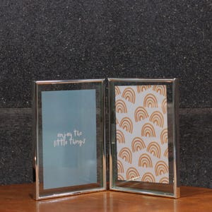 Foldable Floating Frames in Silver, Double Sided Glass Frame for Pressed Flowers& Photos, A4, 4x6, 6x8 INCHES