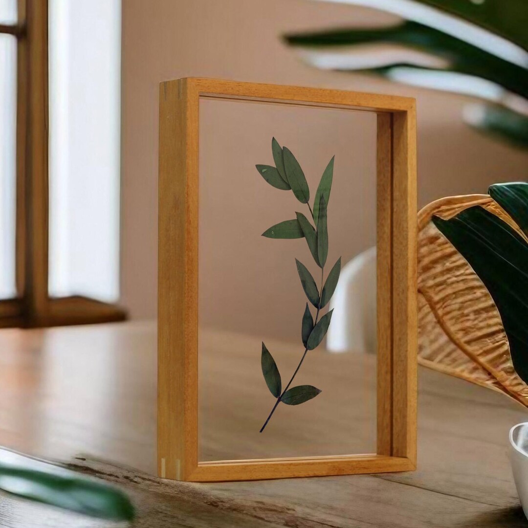Solid Wood Floating Frame, Teakwood Picture Frame, Large Double Side