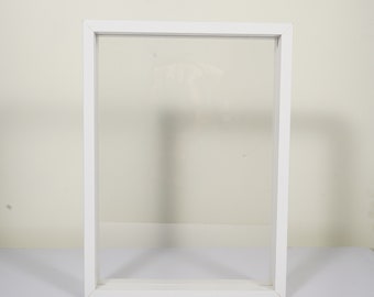 Wit zwevend frame, dubbelzijdig frame, glazen frame voor geperste bloemen, bruiloftssignalisatie, A4-certificaten, 3,5x5,6x8 INCHES