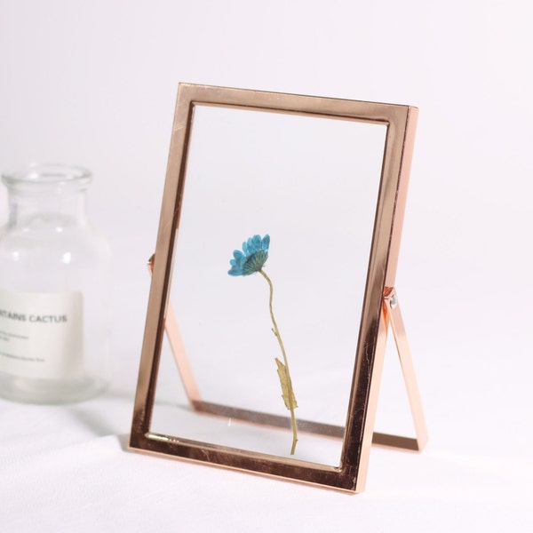 Rose Gold Floating Frame, Pressed Flower Frame, Picture Frames, Double Glass Picture Frame, Dried Flower Art, Deluxe Home Accent