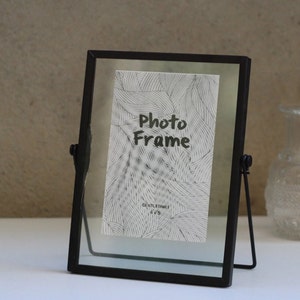 Black Floating Frame, Double Sided Picture Frame, Glass Frame for Pressed Flowers, 5.5, 6x8, 7x9 INCHES